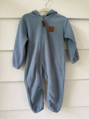 Kuling | Flintstone Blue Northpole Fleece Onesie- Size 74